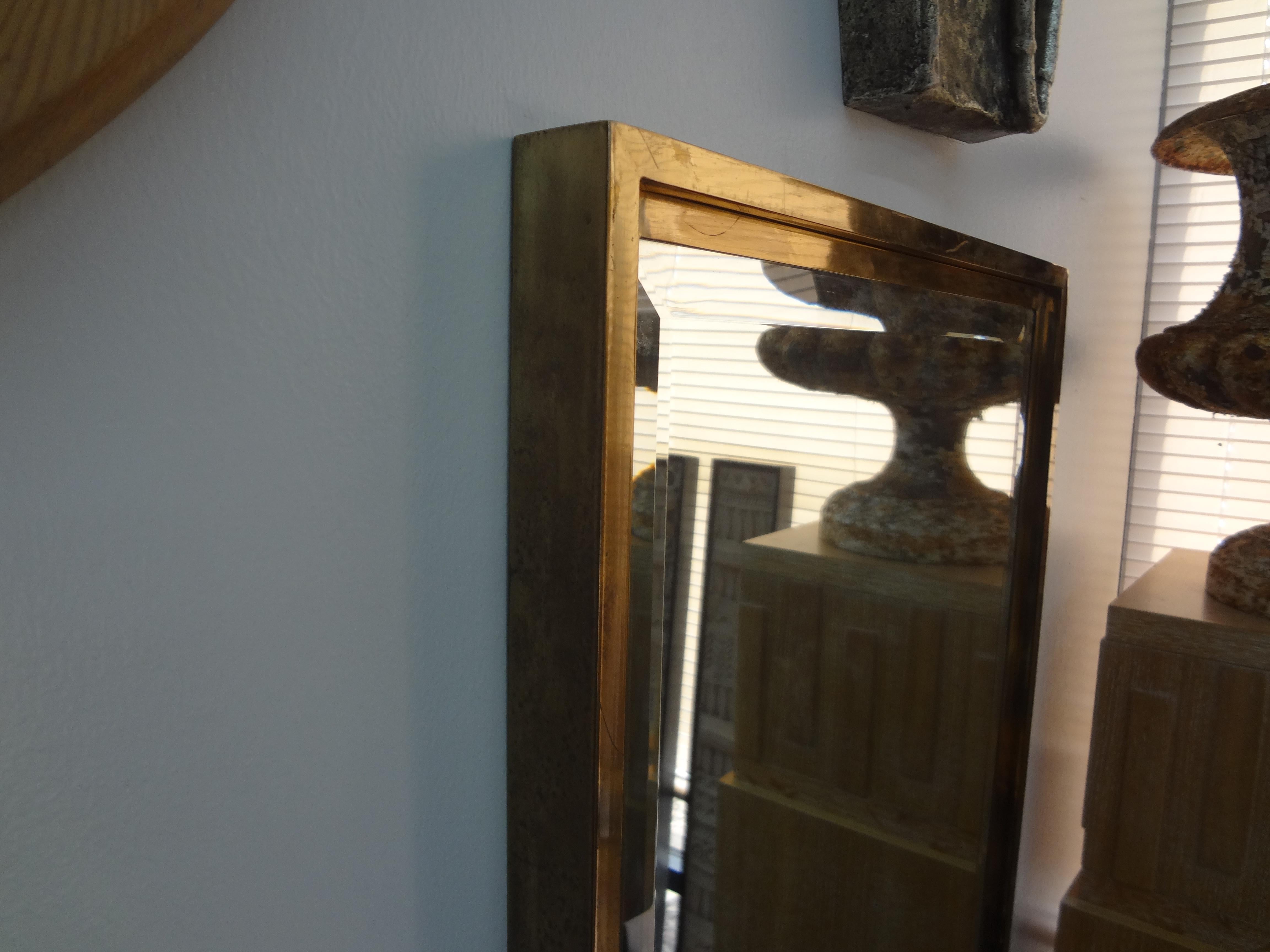 Italian Modern Brass Beveled Mirror In Good Condition For Sale In Houston, TX