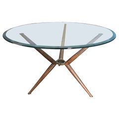 Italienischer Modern Messing Center Tisch mit Glasplatte