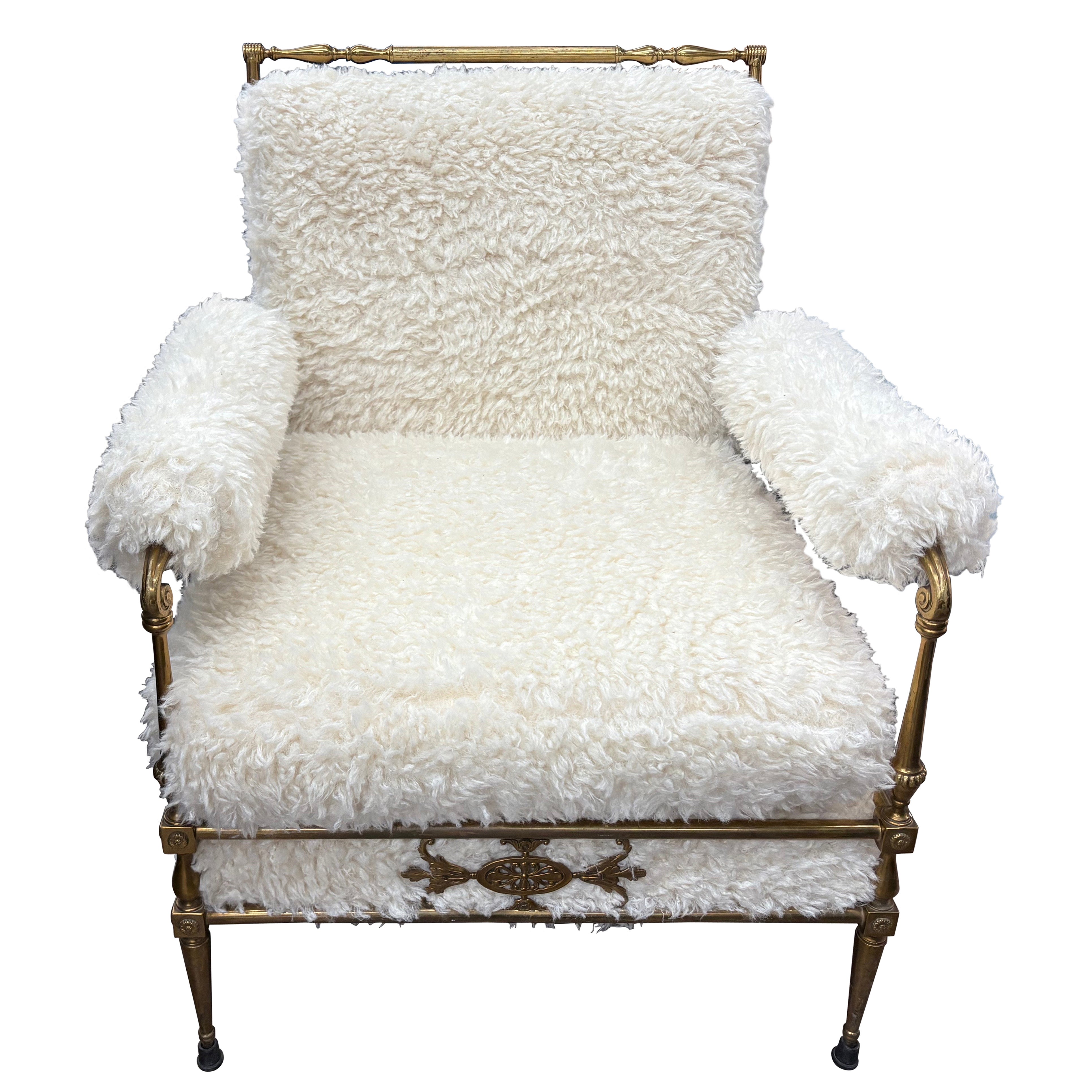 Italian Modern Brass Chiavari Chair For Sale