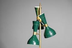 Italian Modern Brass Floor Lamp 3 Green Stilnovo Vintage Design Spots Gira ML135