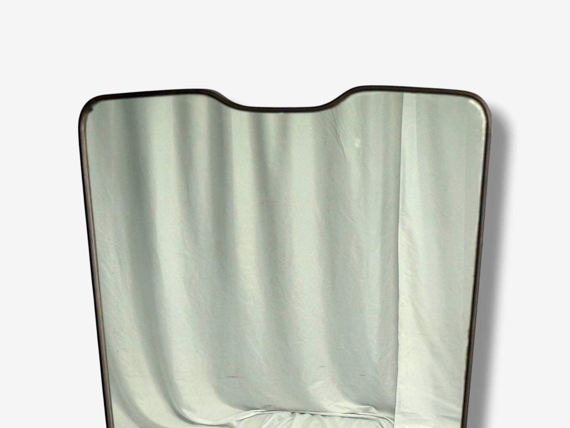 Espejo de pared moderno italiano, latón, cristal, Italia, años 50 Italiano en venta
