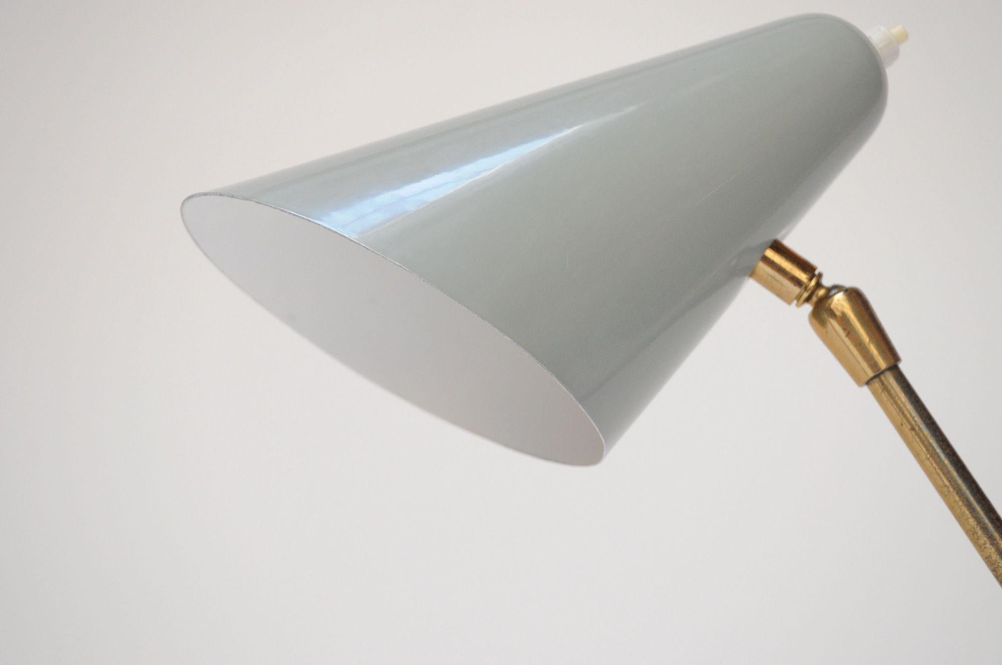Italian Modern Brass, Metal, and Black Marble Table Lamp by Luci Milano For Sale 8