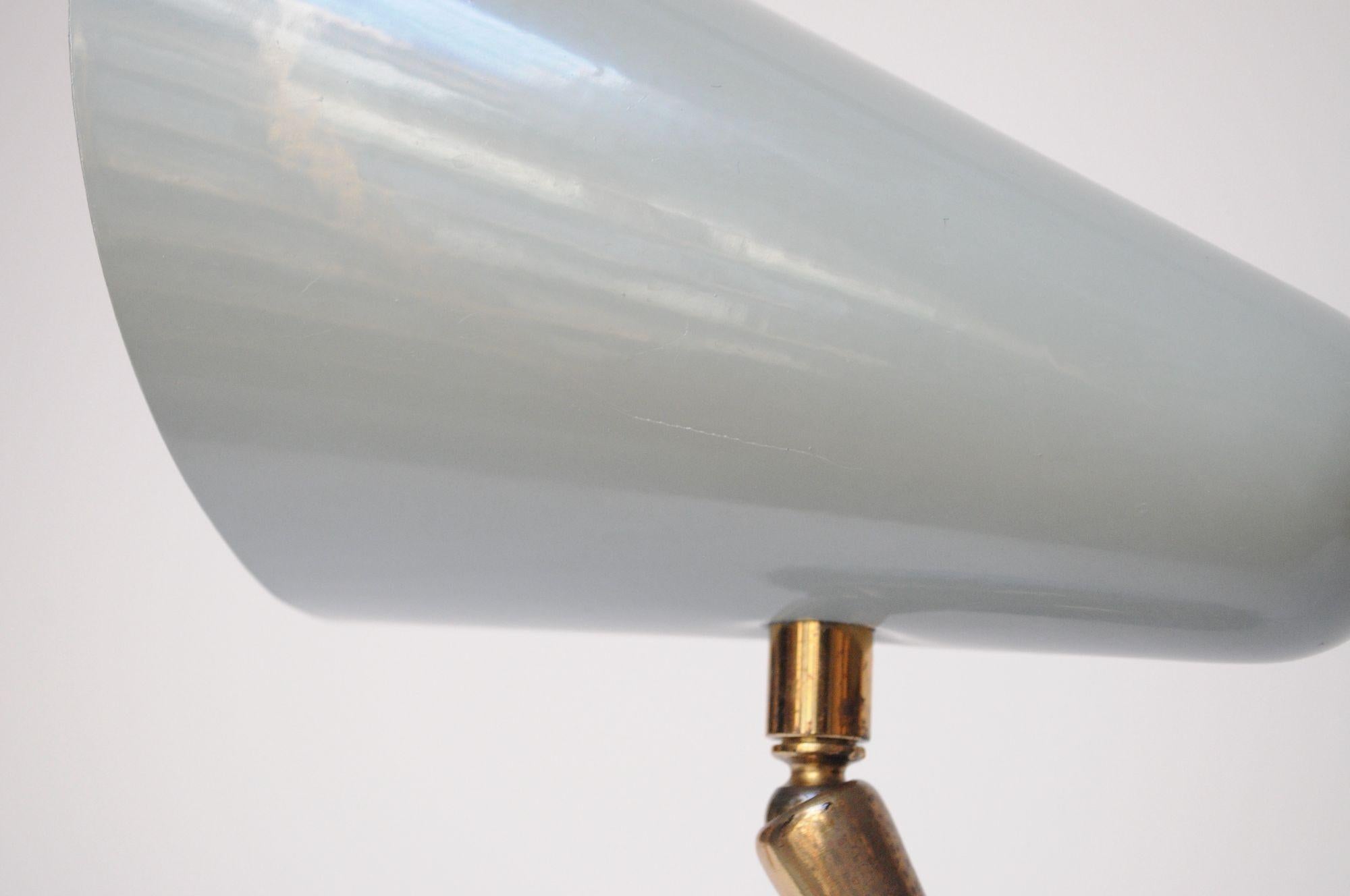 Italian Modern Brass, Metal, and Black Marble Table Lamp by Luci Milano For Sale 9