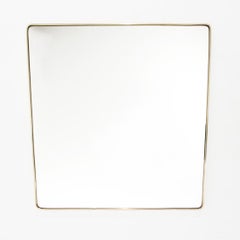 Italian Modern Brass Mirror, 1950s