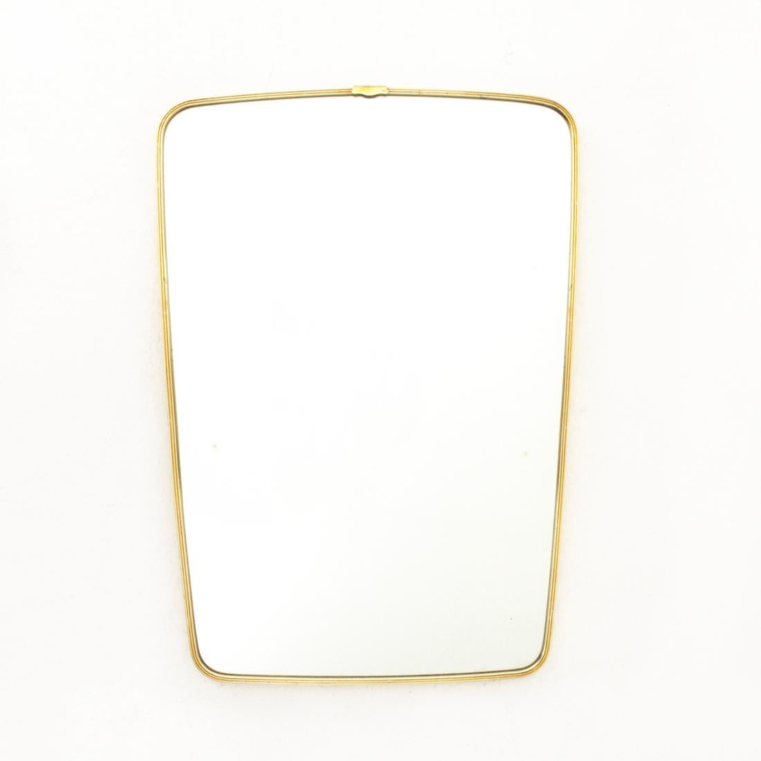 Mid-Century Modern Italian Modern Brass Mirror, 1950s
