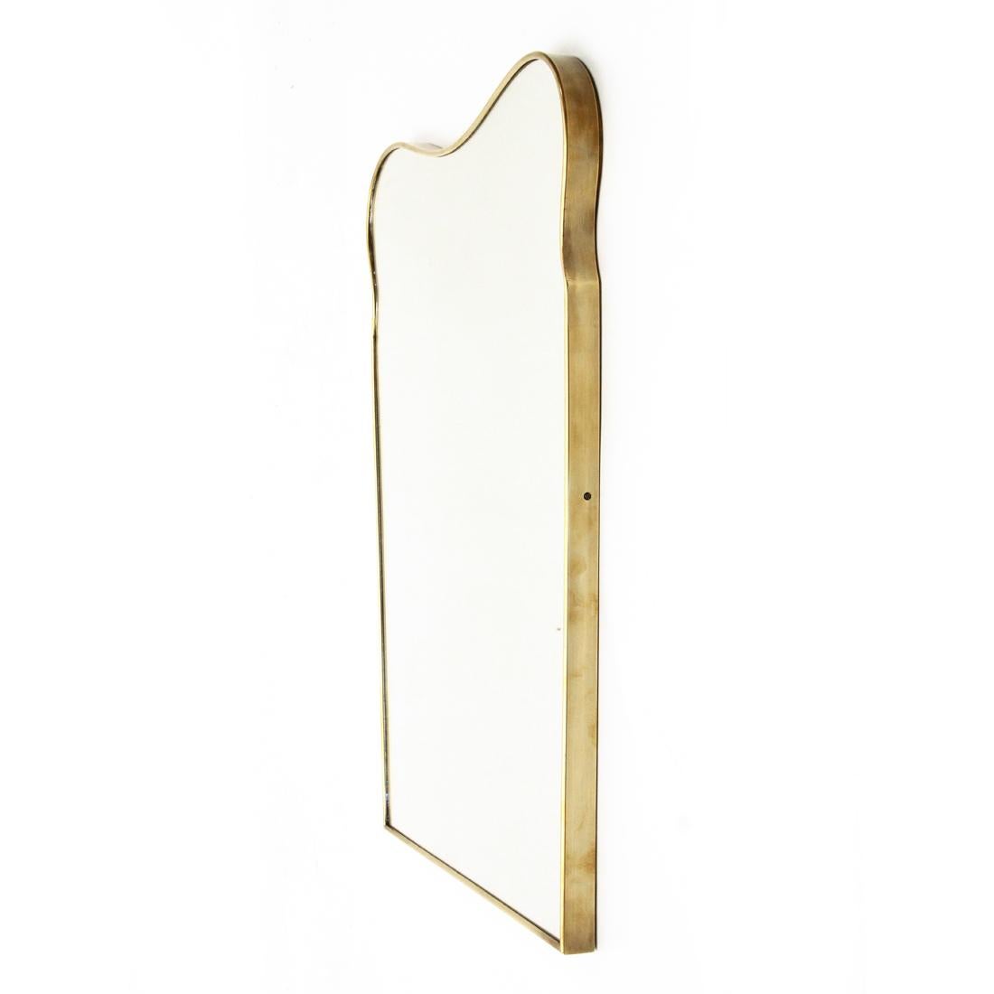Mid-20th Century Italian Modern Brass Mirror, 1950s