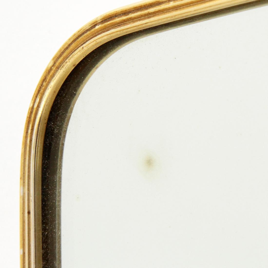 Italian Modern Brass Mirror, 1950s 2