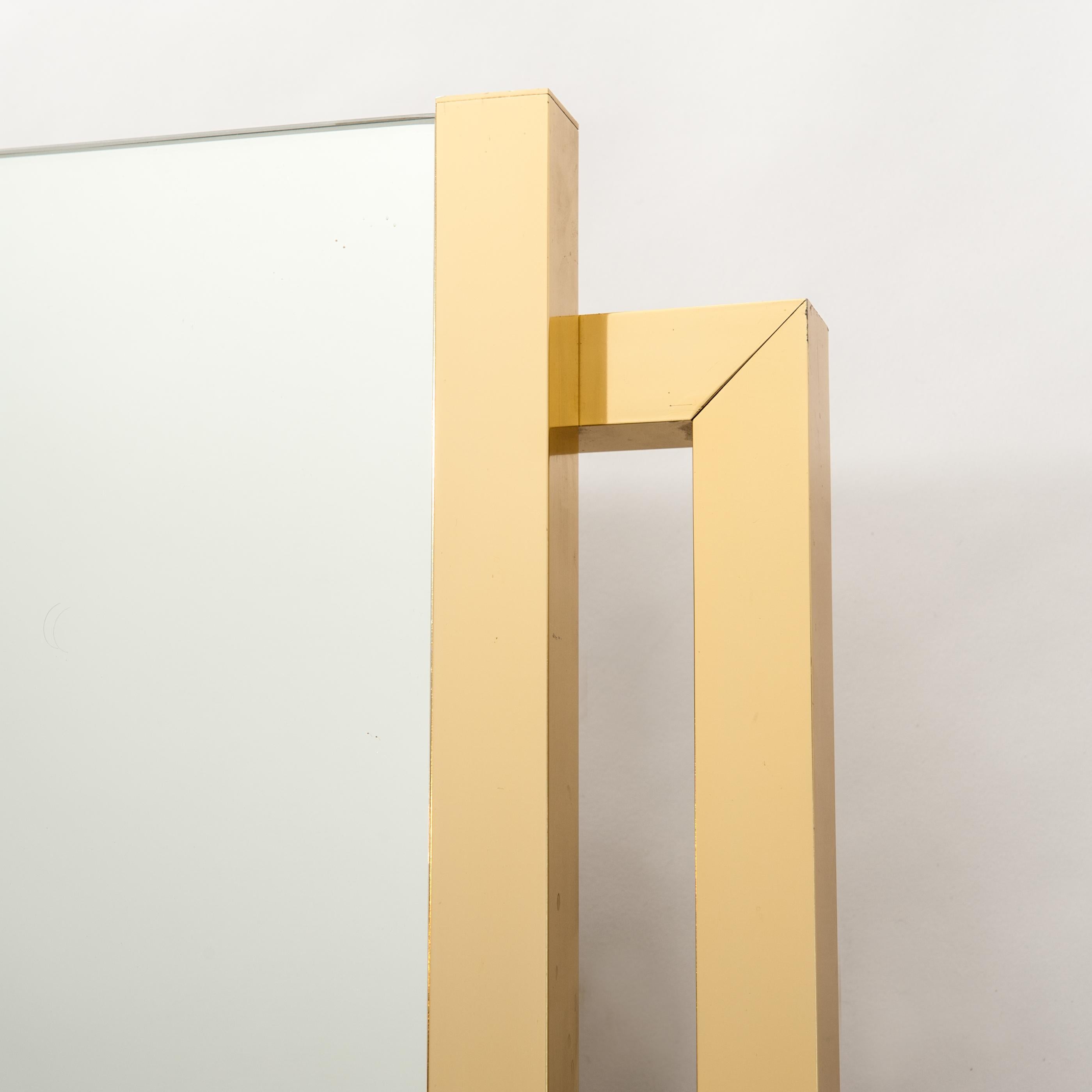 Mid-Century Modern Italian Modern Brass Mirror by Willy Rizzo for Mario Sabot
