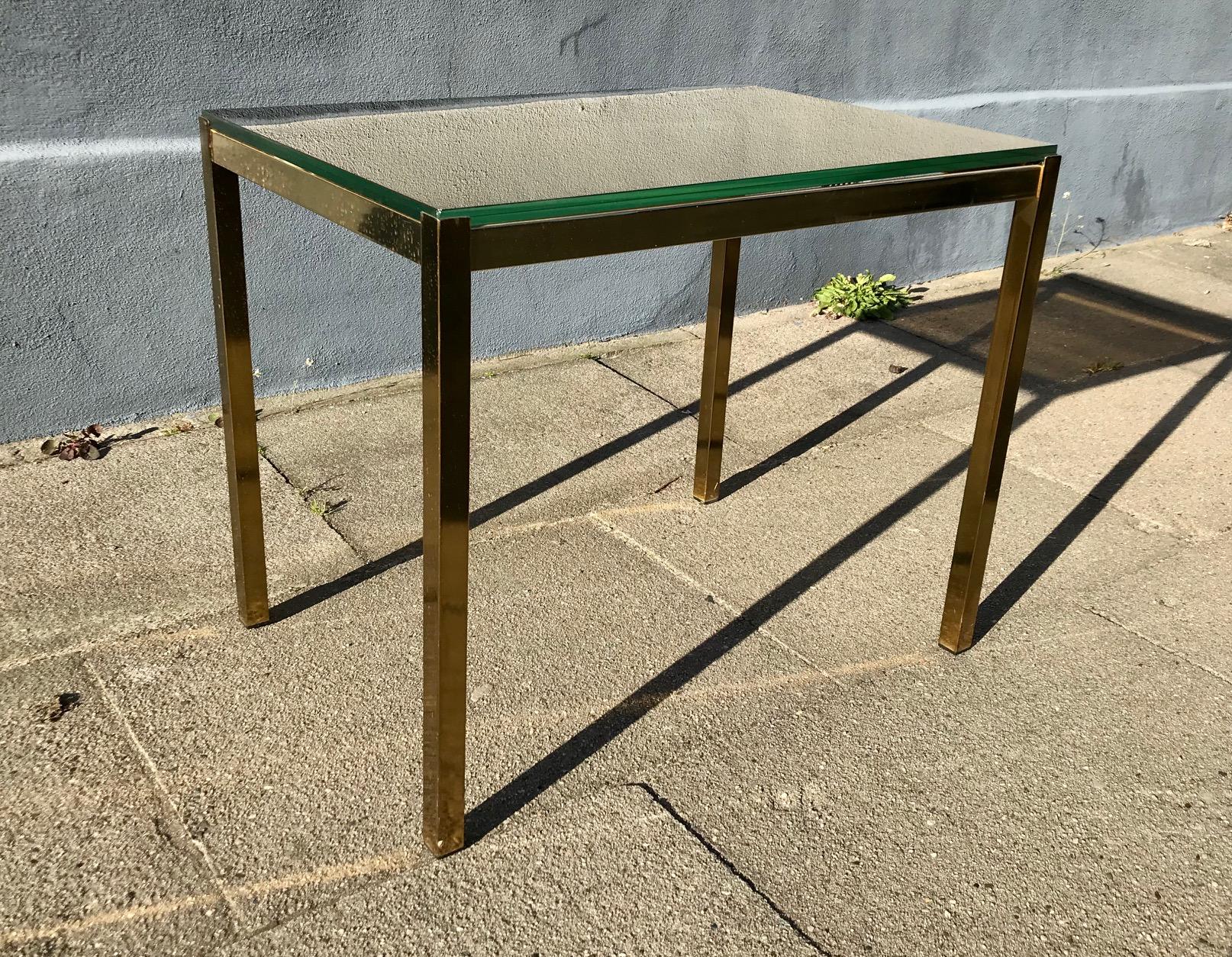 Italian Modern Brass and Smoke Glass Side Table, 1970s In Good Condition In Esbjerg, DK