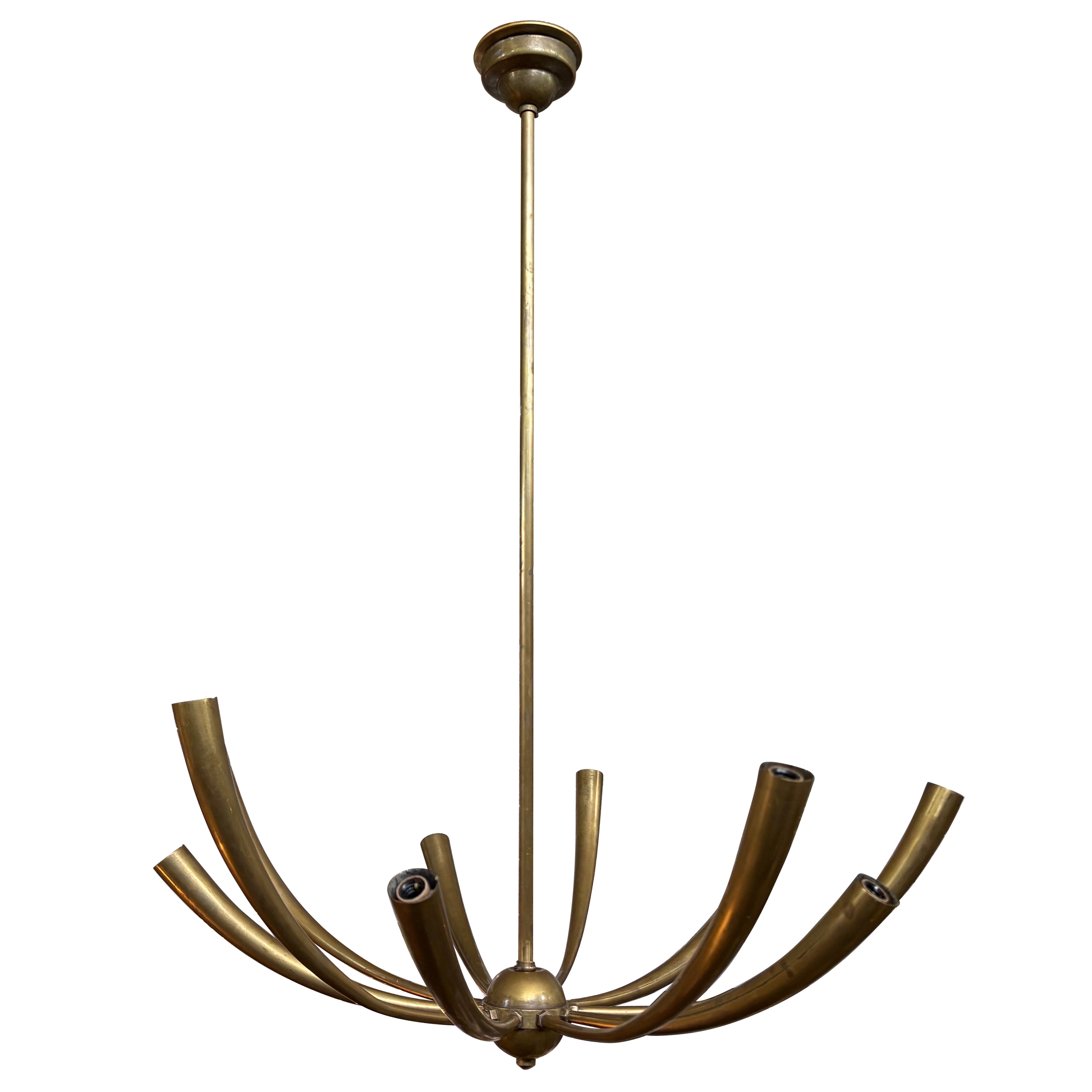 Italian Modern Brass Chandelier