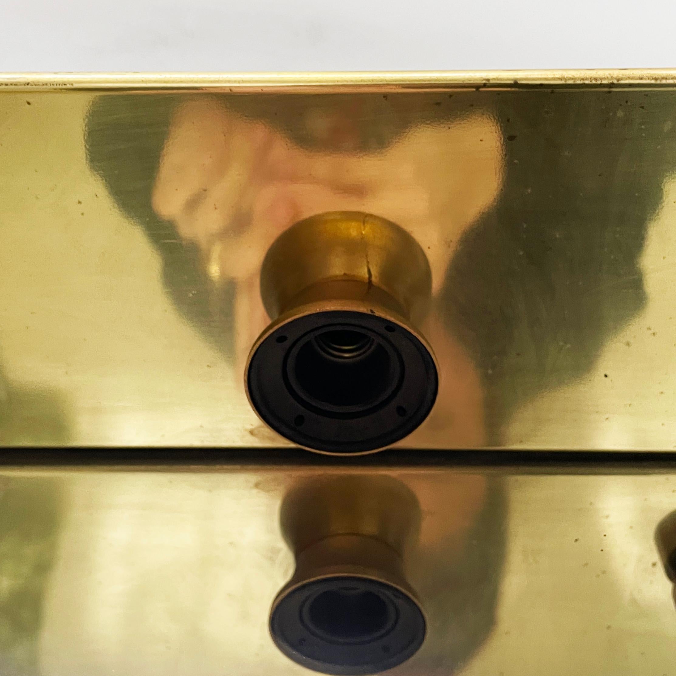Italian modern brass wall mirror with six lamps, 1980s For Sale 4