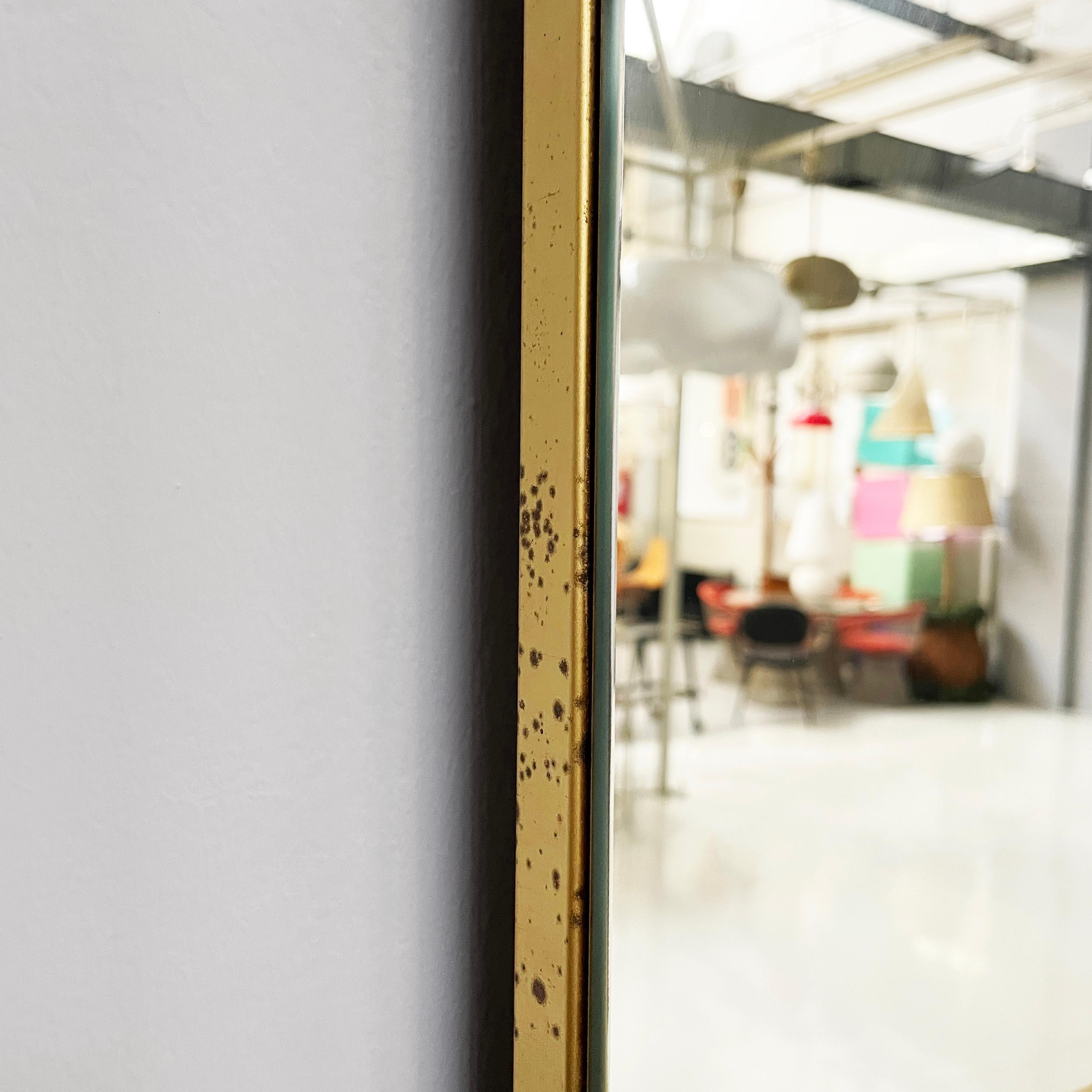 Italian modern brass wall mirror with six lamps, 1980s For Sale 5