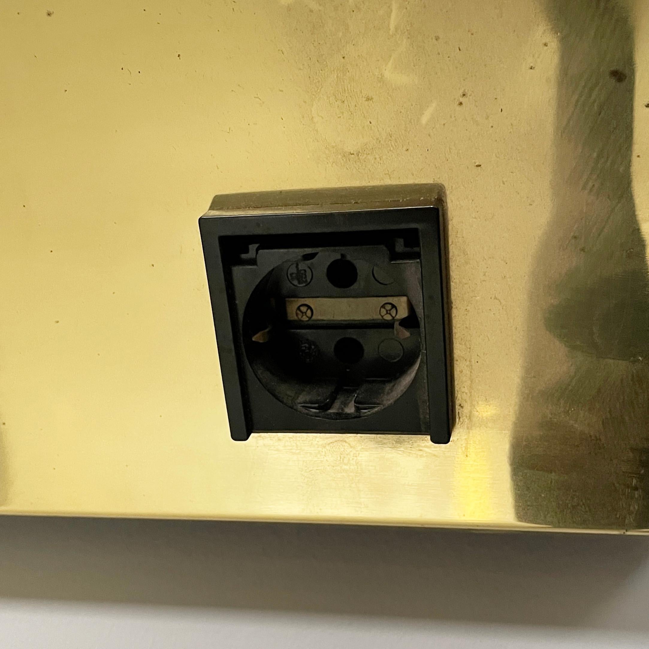 Italian modern brass wall mirror with six lamps, 1980s For Sale 11