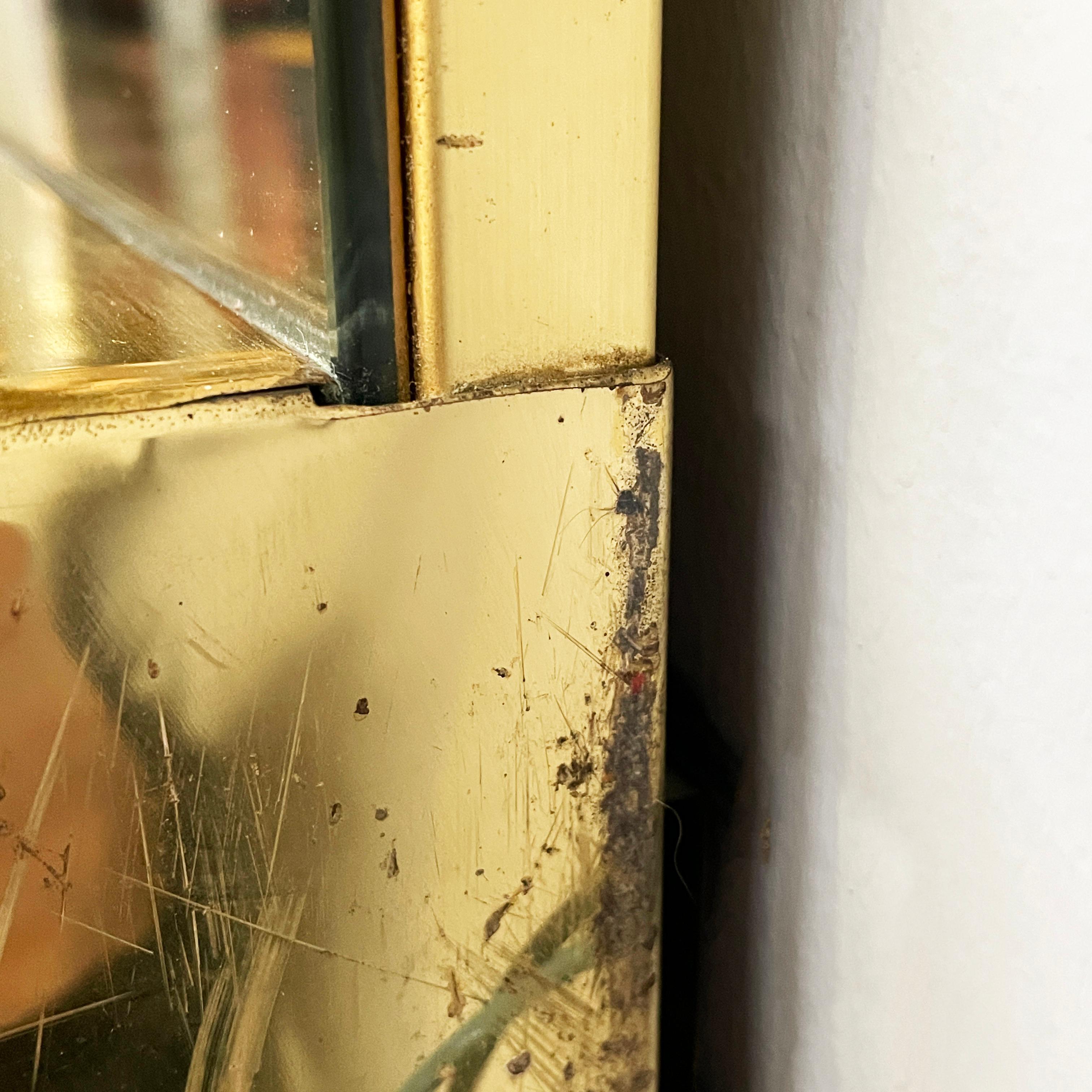Italian modern brass wall mirror with six lamps, 1980s For Sale 13