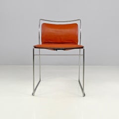 Sedia moderna italiana in pelle di mattoni Tulu Kazuhide Takahama per Simon Gavina, 1973
