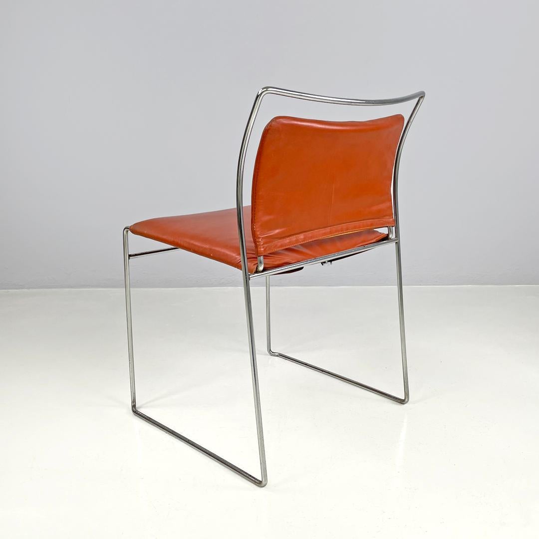 Moderner italienischer moderner Ziegellederstuhl Tulu Kazuhide Takahama für Simon Gavina, 1973 im Zustand „Relativ gut“ im Angebot in MIlano, IT