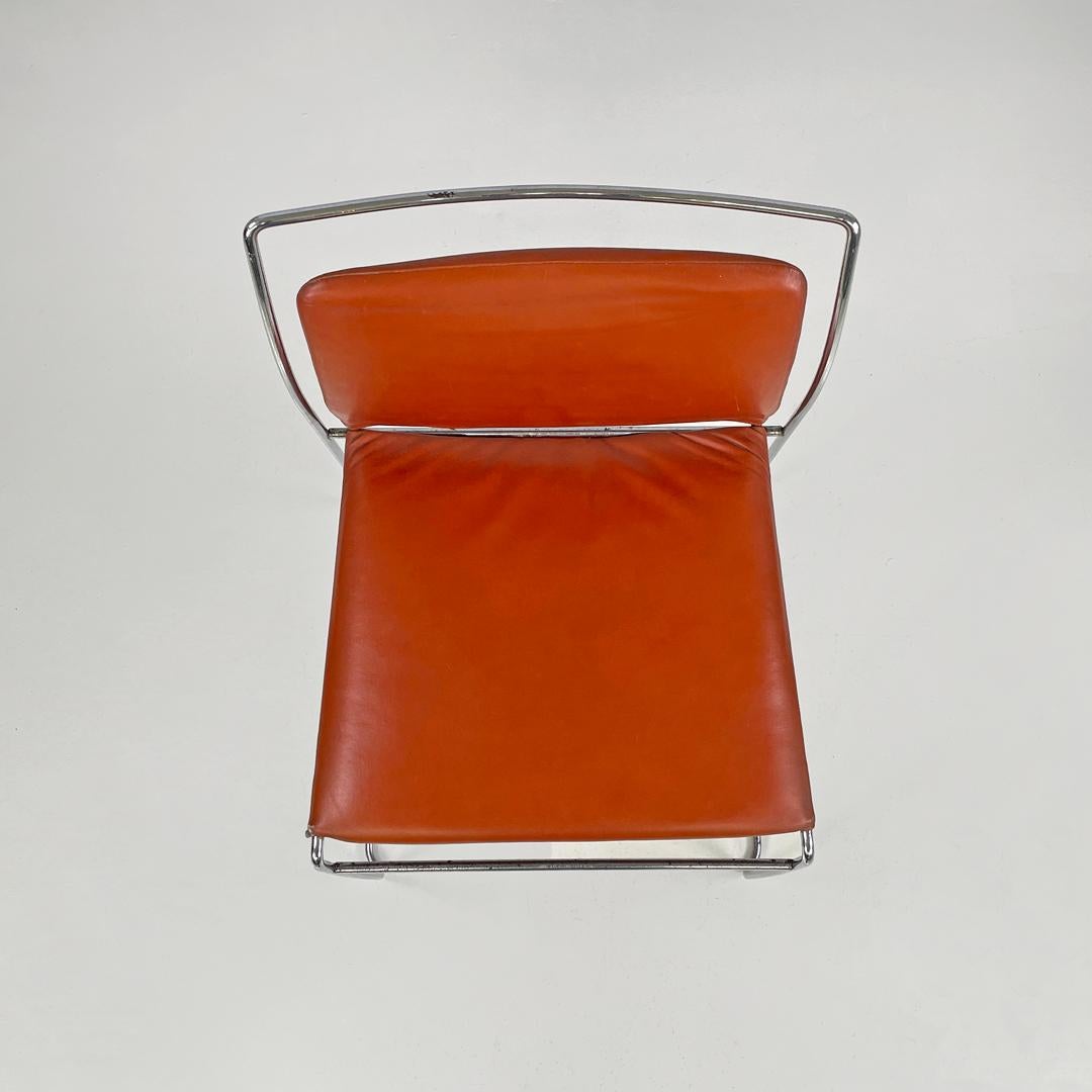 Moderner italienischer moderner Ziegellederstuhl Tulu Kazuhide Takahama für Simon Gavina, 1973 im Angebot 1