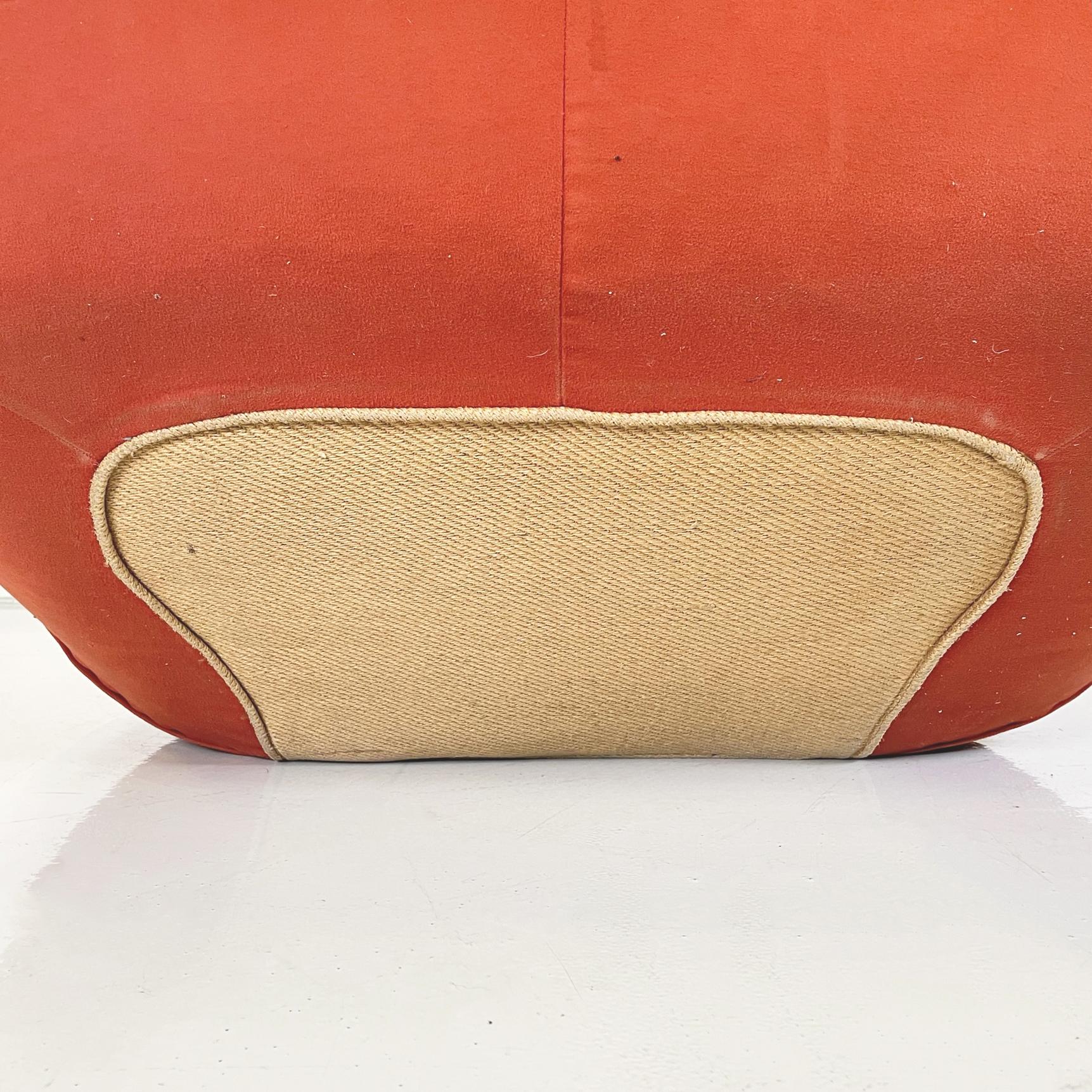 Italian modern Brick red fabric Armchair Papillon by Rosati Giovannetti, 1970s 4