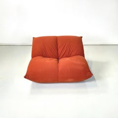 Italian modern Brick red fabric Armchair Papillon by Rosati Giovannetti, 1970s