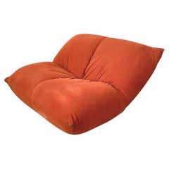 Italian modern Brick red fabric Armchair Papillon by Rosati Giovannetti, 1970s