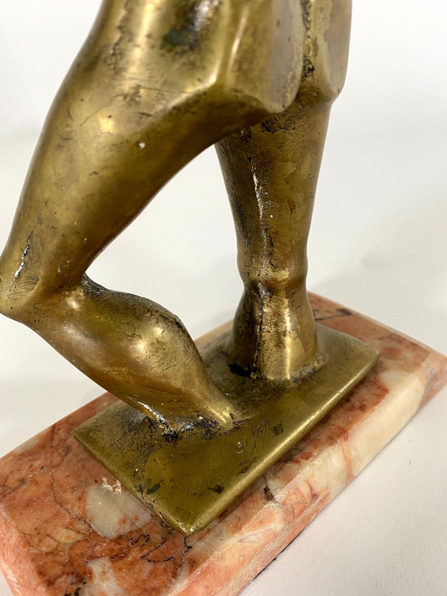 Italian Modern Bronze Abstract Sculpture on Marble Base, 1950s For Sale 2