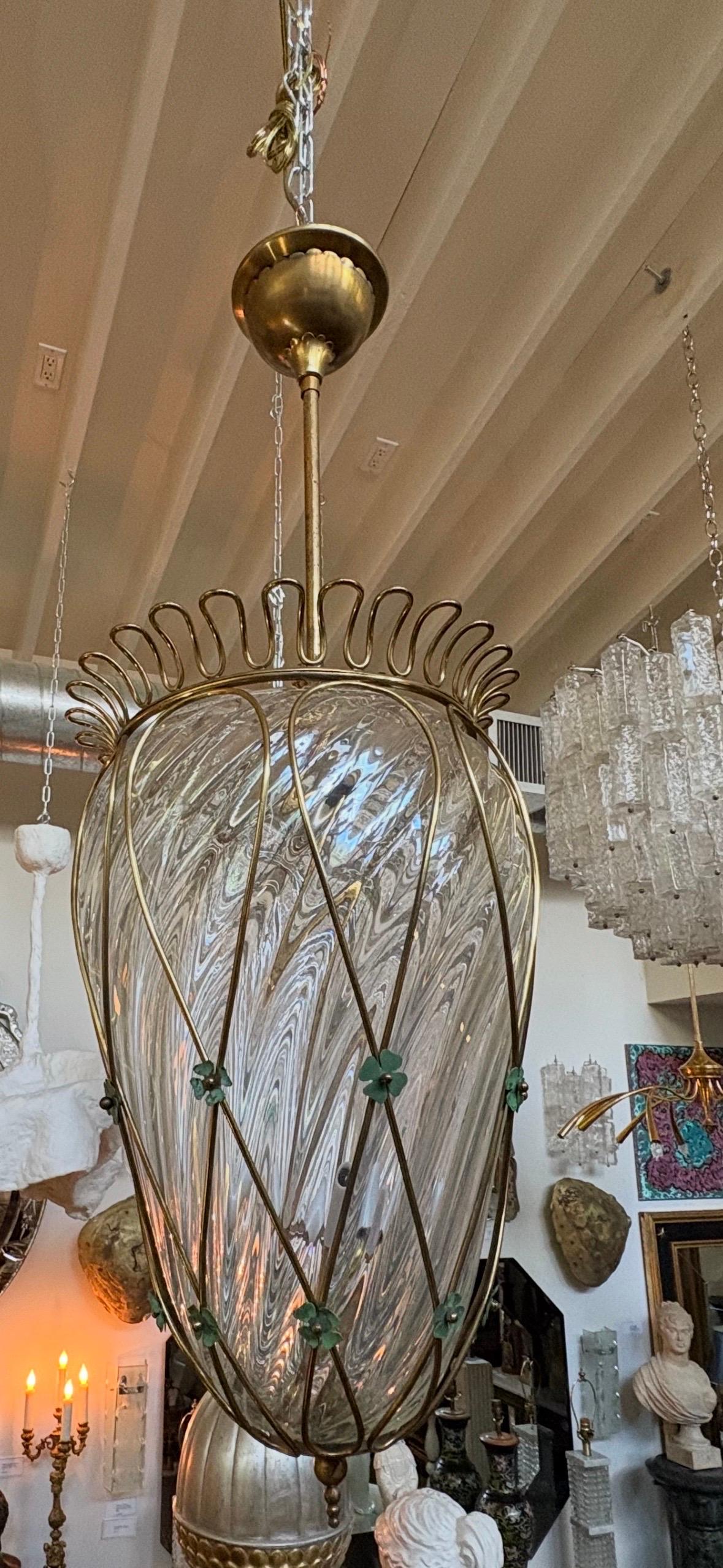 Lanterne moderne italienne en bronze et verre d'après Pietro Chiesa en vente 5