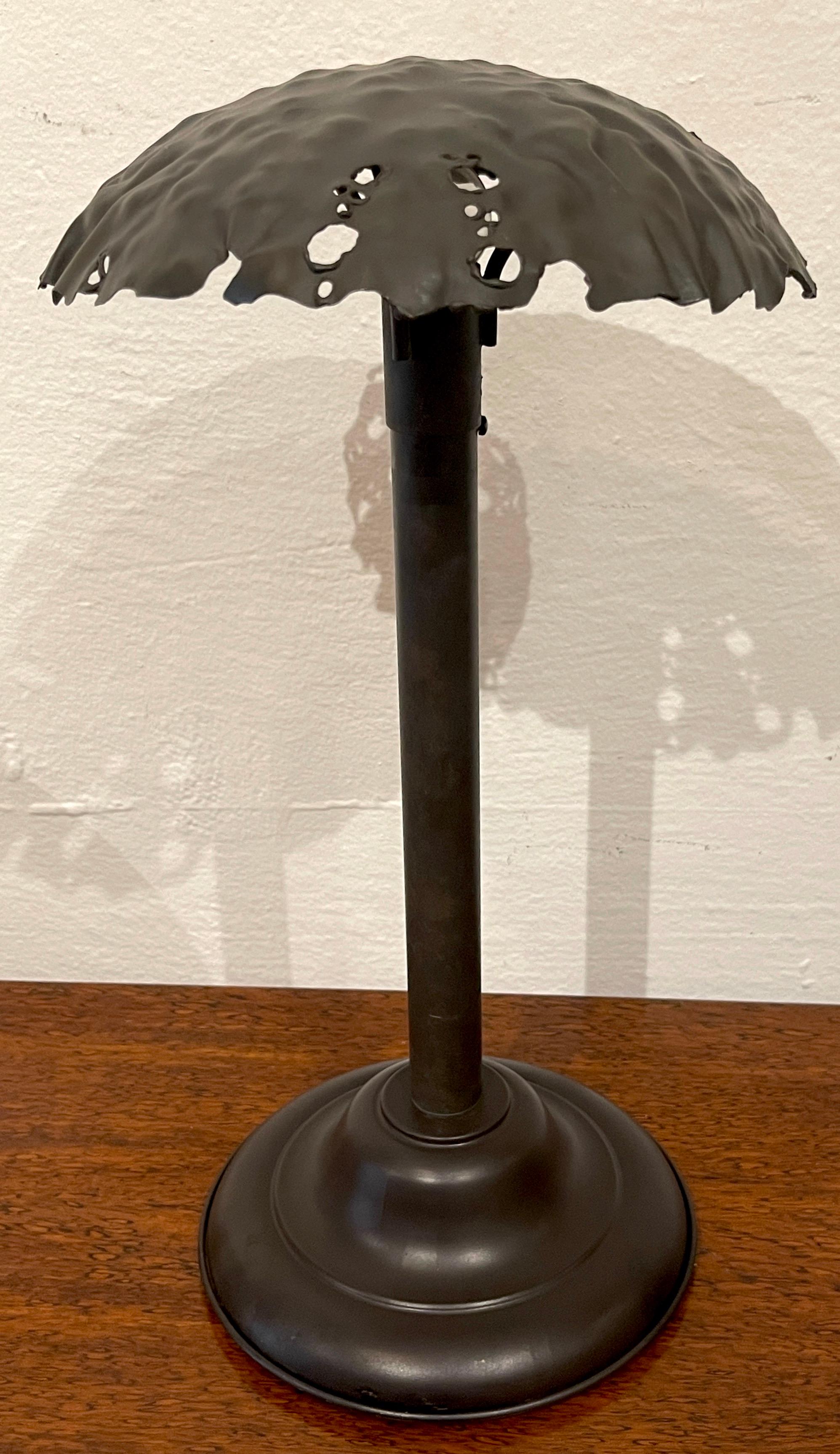 Patinated Italian Modern Bronze Mushroom Lamp For Sale