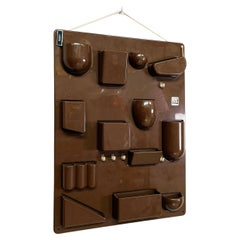 Italian modern brown ABS wall organizer Utensilo by Maurer and Becker, 1970s