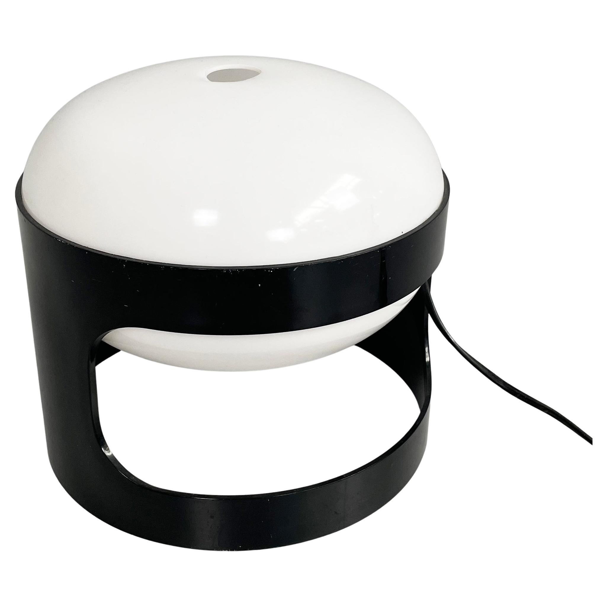 Italian modern brown and white plastic table lamp KD27 by Colombo Kartell, 1960s