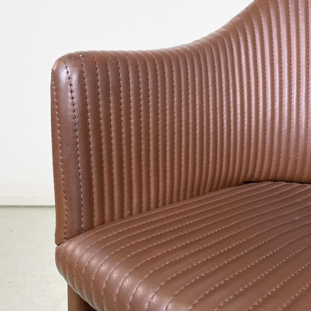 Metal Italian modern brown armchair Artona by Afra and Tobia Scarpa for Maxalto, 1980s For Sale