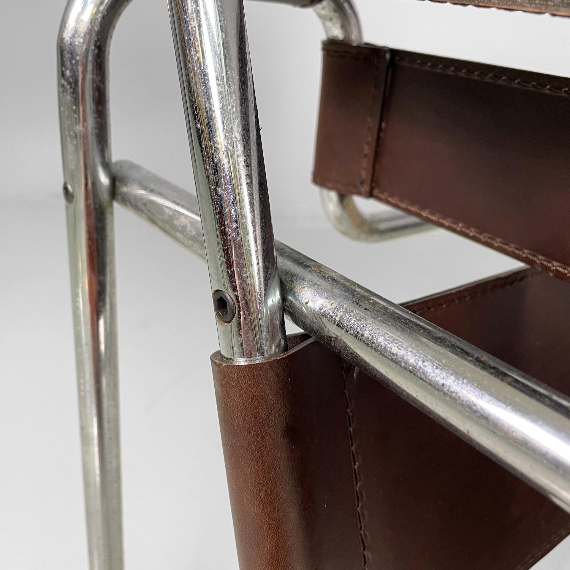Sillones modernos italianos de color marrón Wassily de Marcel Breuer para Gavina, años 60 en venta 4