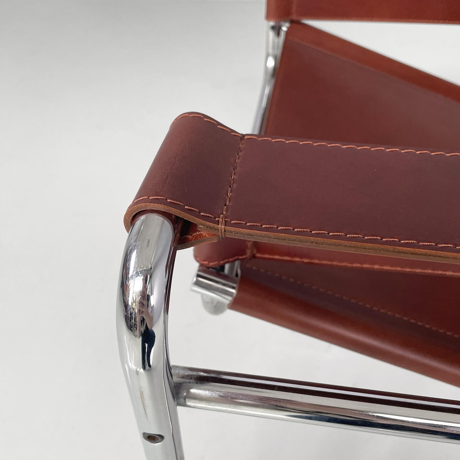 Sillones modernos italianos de color marrón Wassily de Marcel Breuer para Gavina, años 60 en venta 5