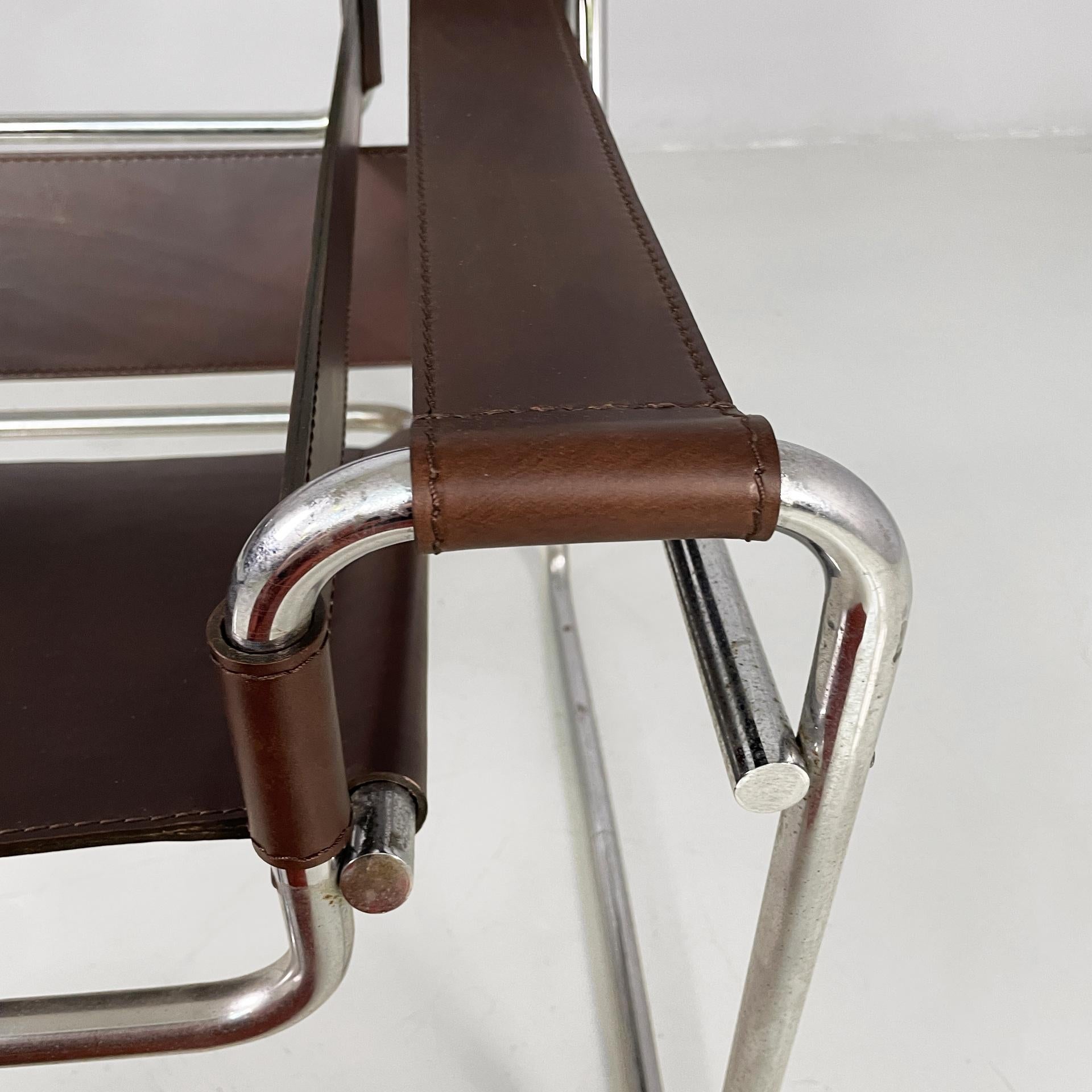 Sillones modernos italianos de color marrón Wassily de Marcel Breuer para Gavina, años 60 en venta 5