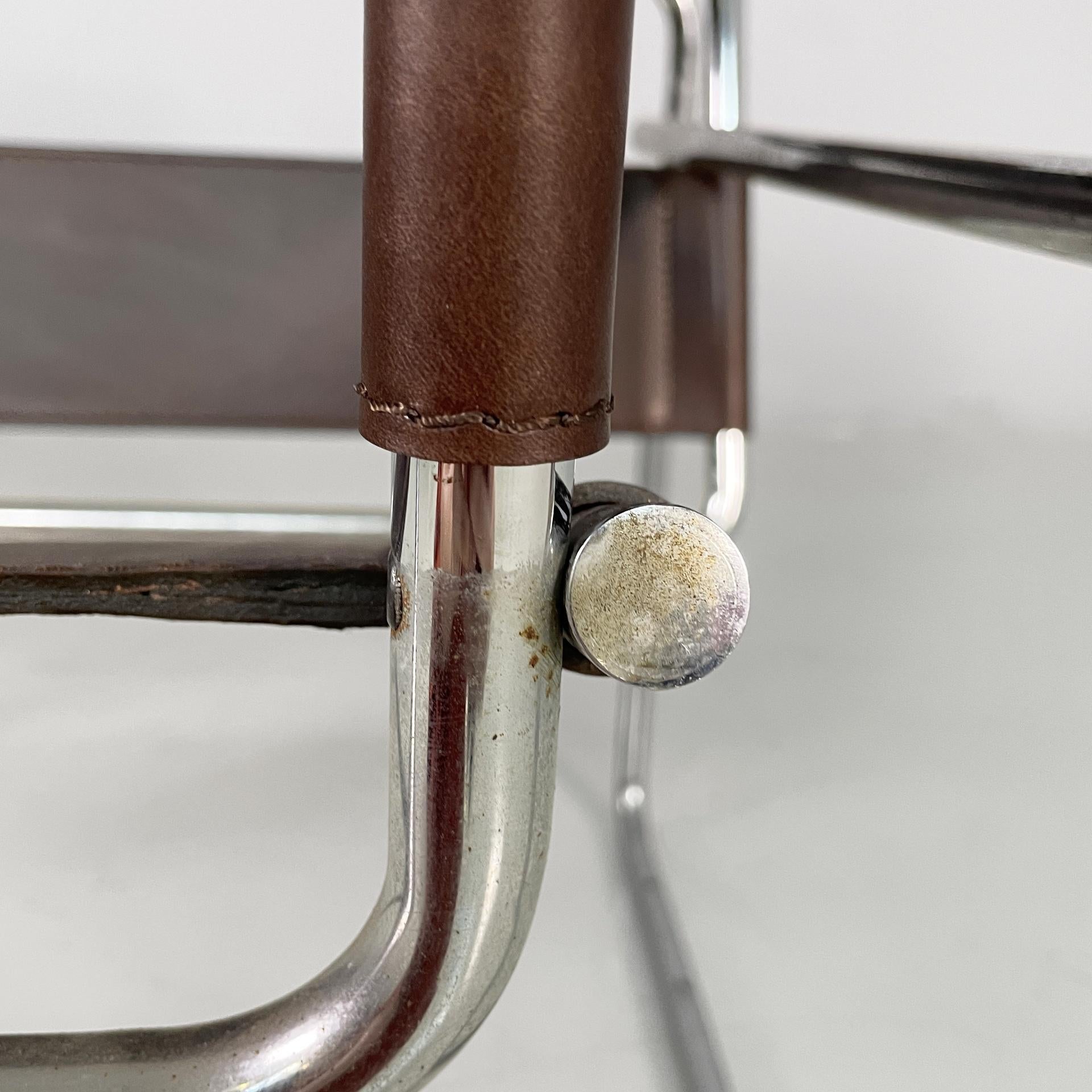 Sillones modernos italianos de color marrón Wassily de Marcel Breuer para Gavina, años 60 en venta 6
