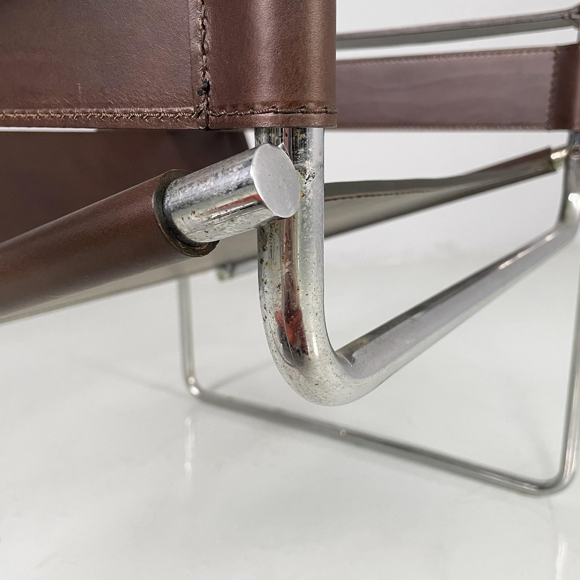 Sillones modernos italianos de color marrón Wassily de Marcel Breuer para Gavina, años 60 en venta 7