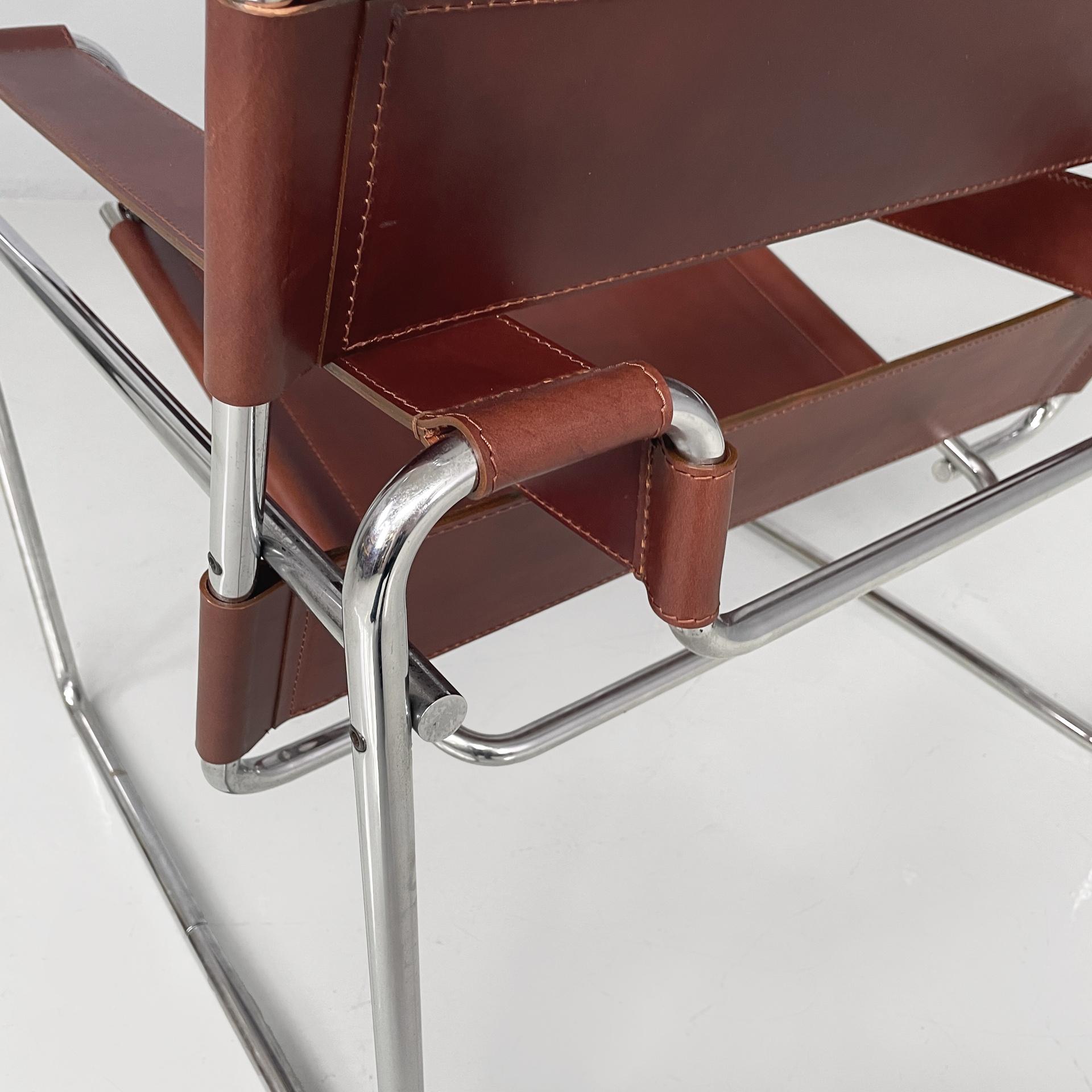 Sillones modernos italianos de color marrón Wassily de Marcel Breuer para Gavina, años 60 en venta 9