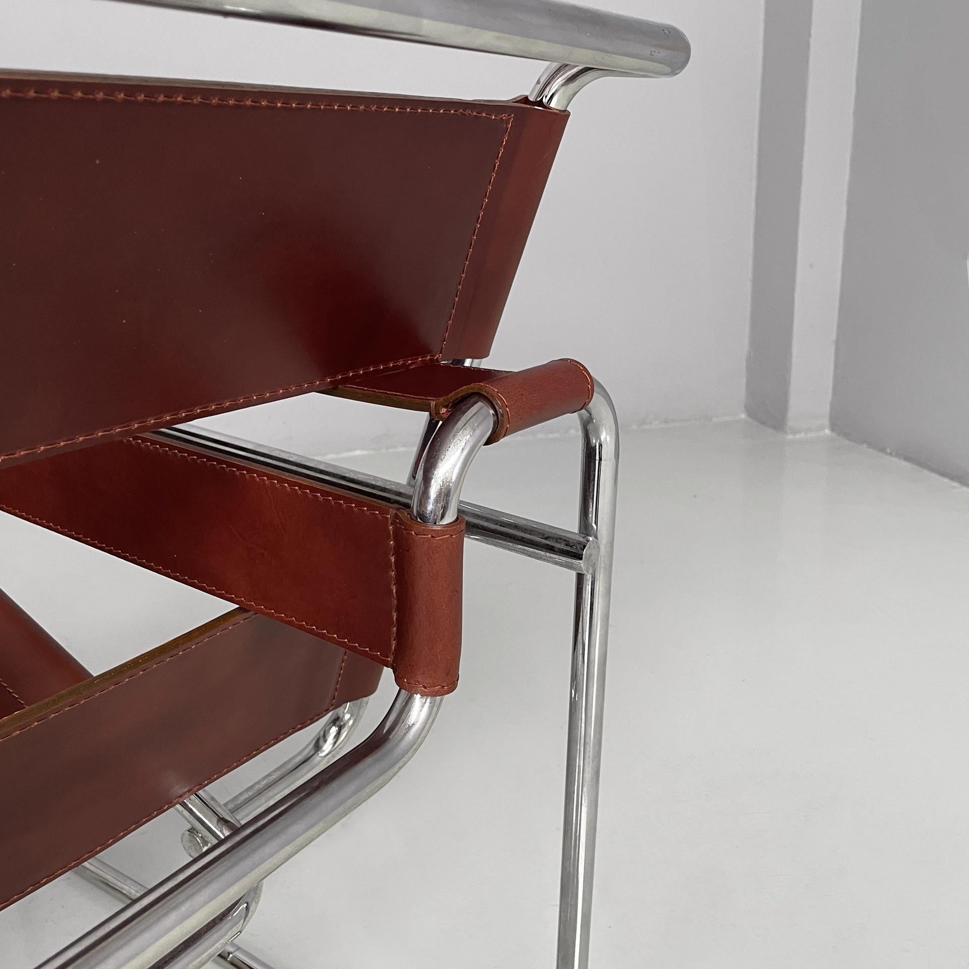 Sillones modernos italianos de color marrón Wassily de Marcel Breuer para Gavina, años 60 en venta 10