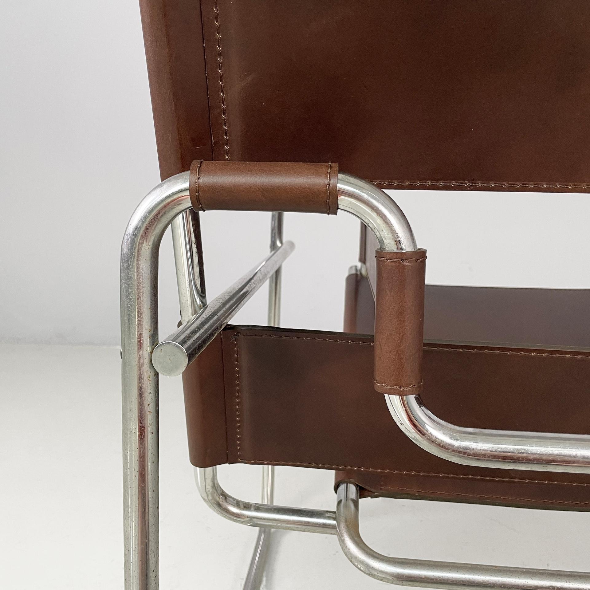 Sillones modernos italianos de color marrón Wassily de Marcel Breuer para Gavina, años 60 en venta 10