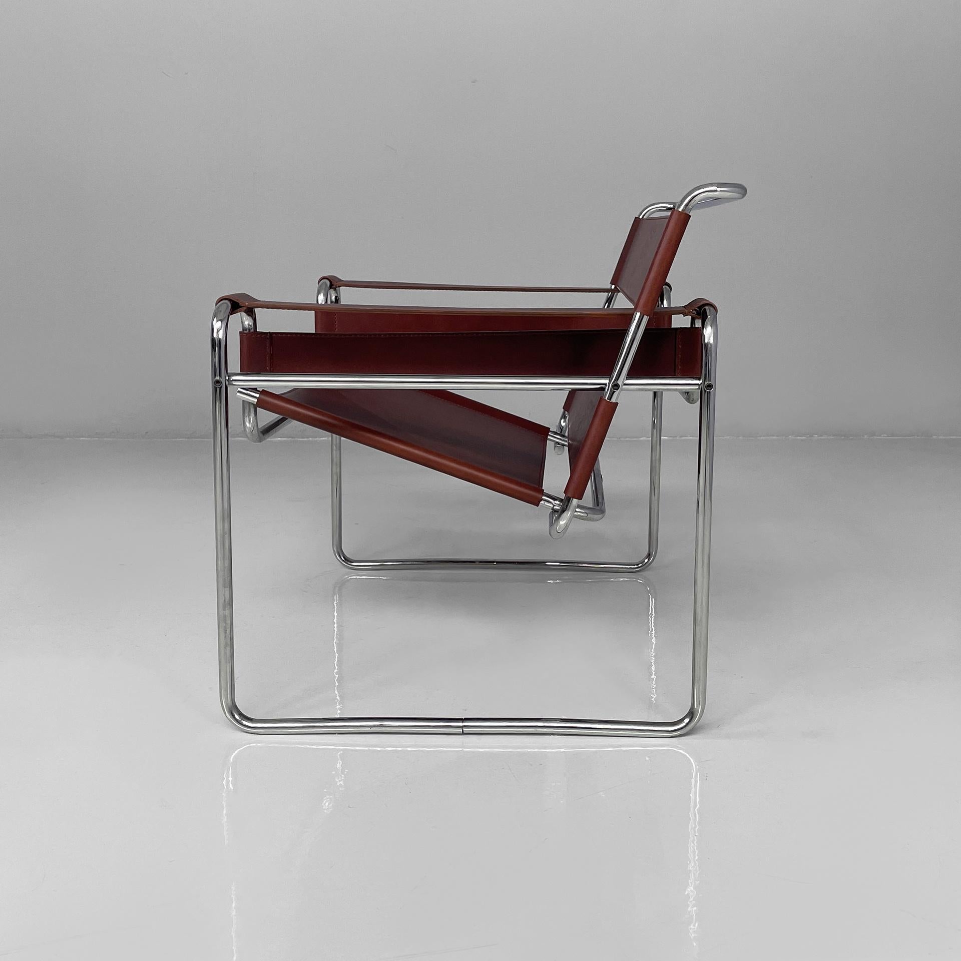 Sillones modernos italianos de color marrón Wassily de Marcel Breuer para Gavina, años 60 Moderno en venta