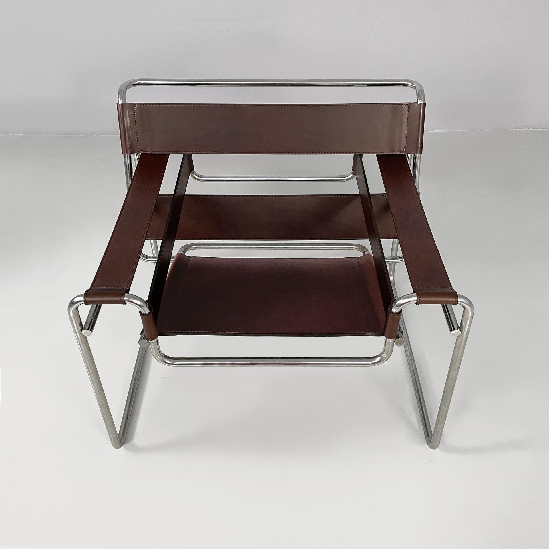 Sillones modernos italianos de color marrón Wassily de Marcel Breuer para Gavina, años 60 Moderno en venta