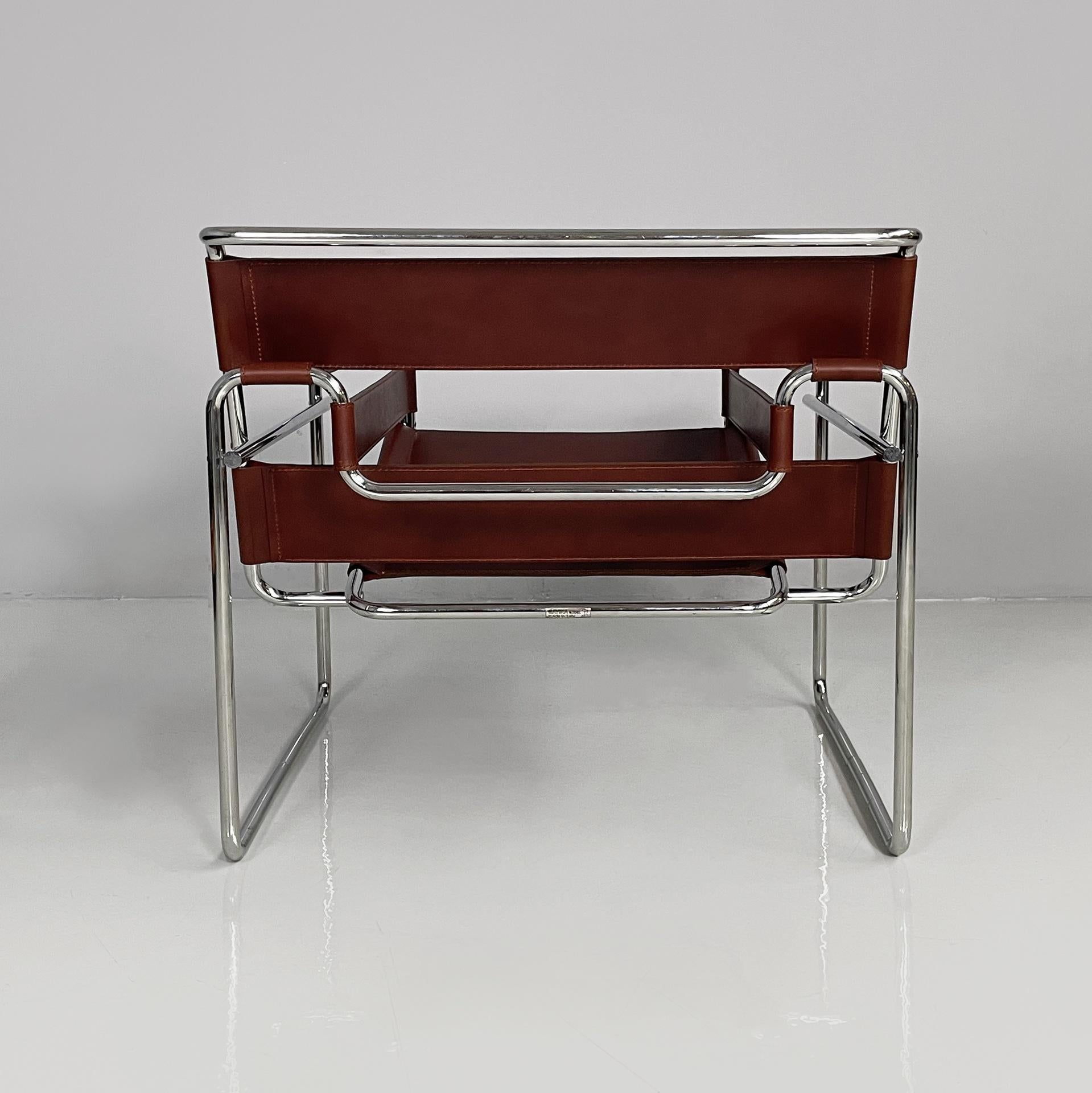 Sillones modernos italianos de color marrón Wassily de Marcel Breuer para Gavina, años 60 Italiano en venta