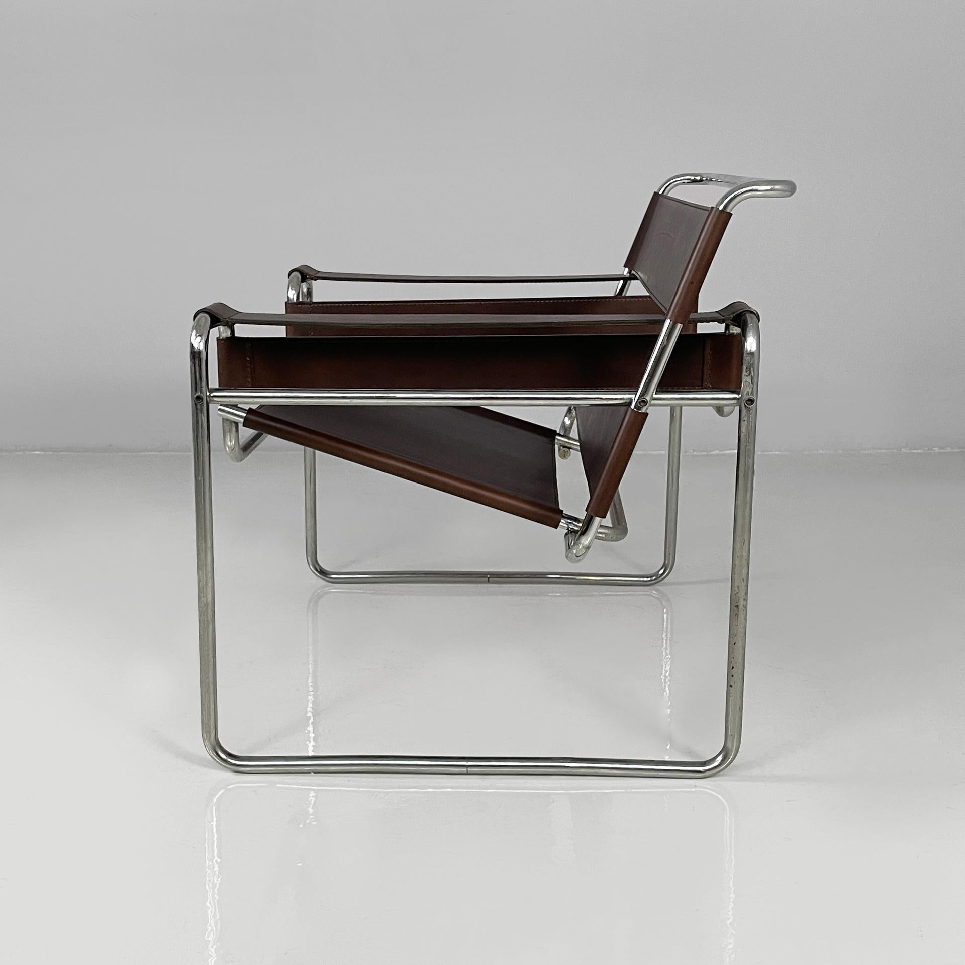 Sillones modernos italianos de color marrón Wassily de Marcel Breuer para Gavina, años 60 Italiano en venta