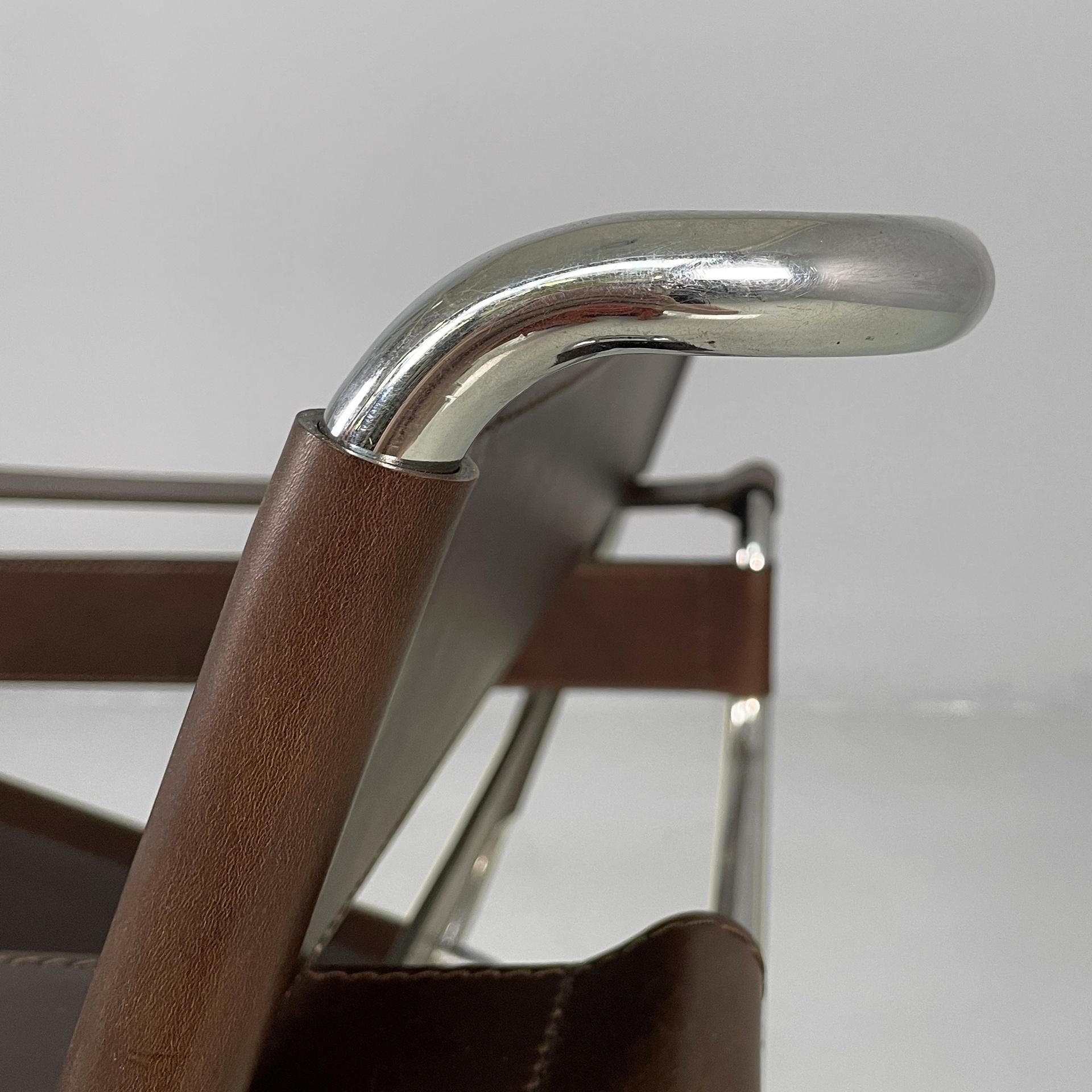 Sillones modernos italianos de color marrón Wassily de Marcel Breuer para Gavina, años 60 mediados del siglo XX en venta
