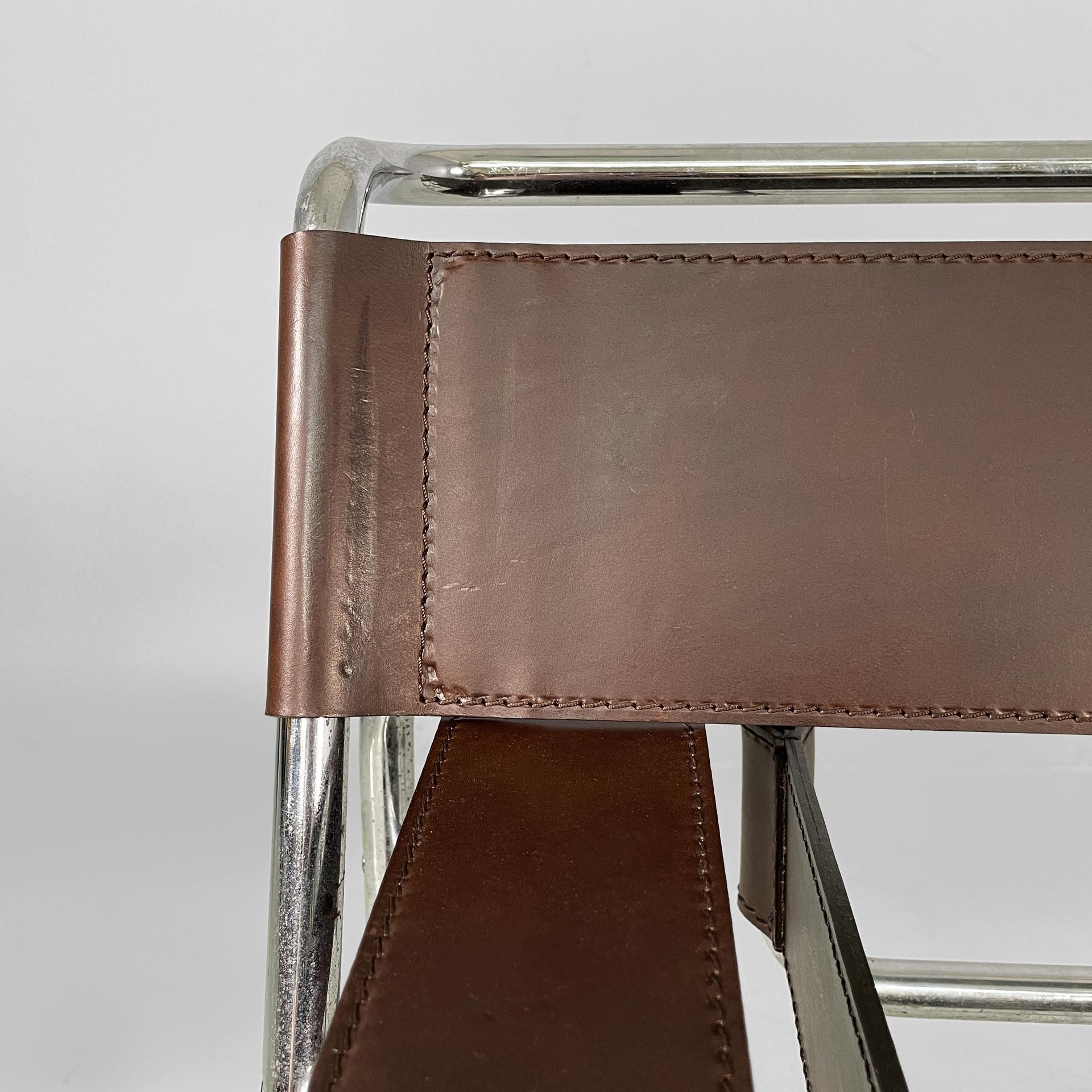 Sillones modernos italianos de color marrón Wassily de Marcel Breuer para Gavina, años 60 en venta 2