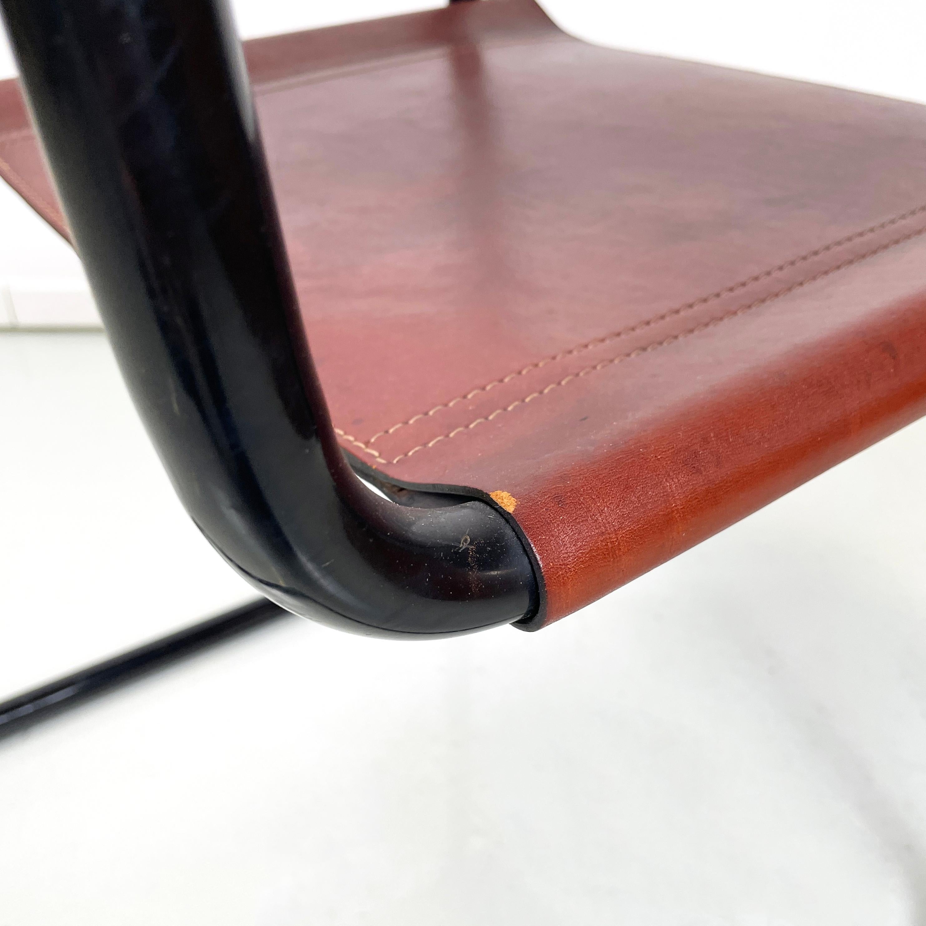 Italian modern Brown dining chair MG5 by Breuer and Stam for Matteo Grassi 1970s For Sale 9
