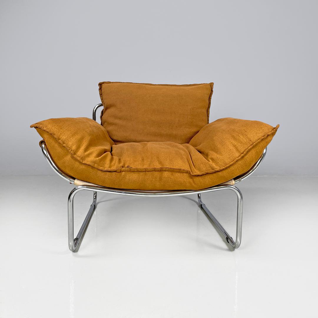 Sillón moderno italiano de tela marrón Compor S 72 de Gero para Mussi, años 70 Moderno en venta