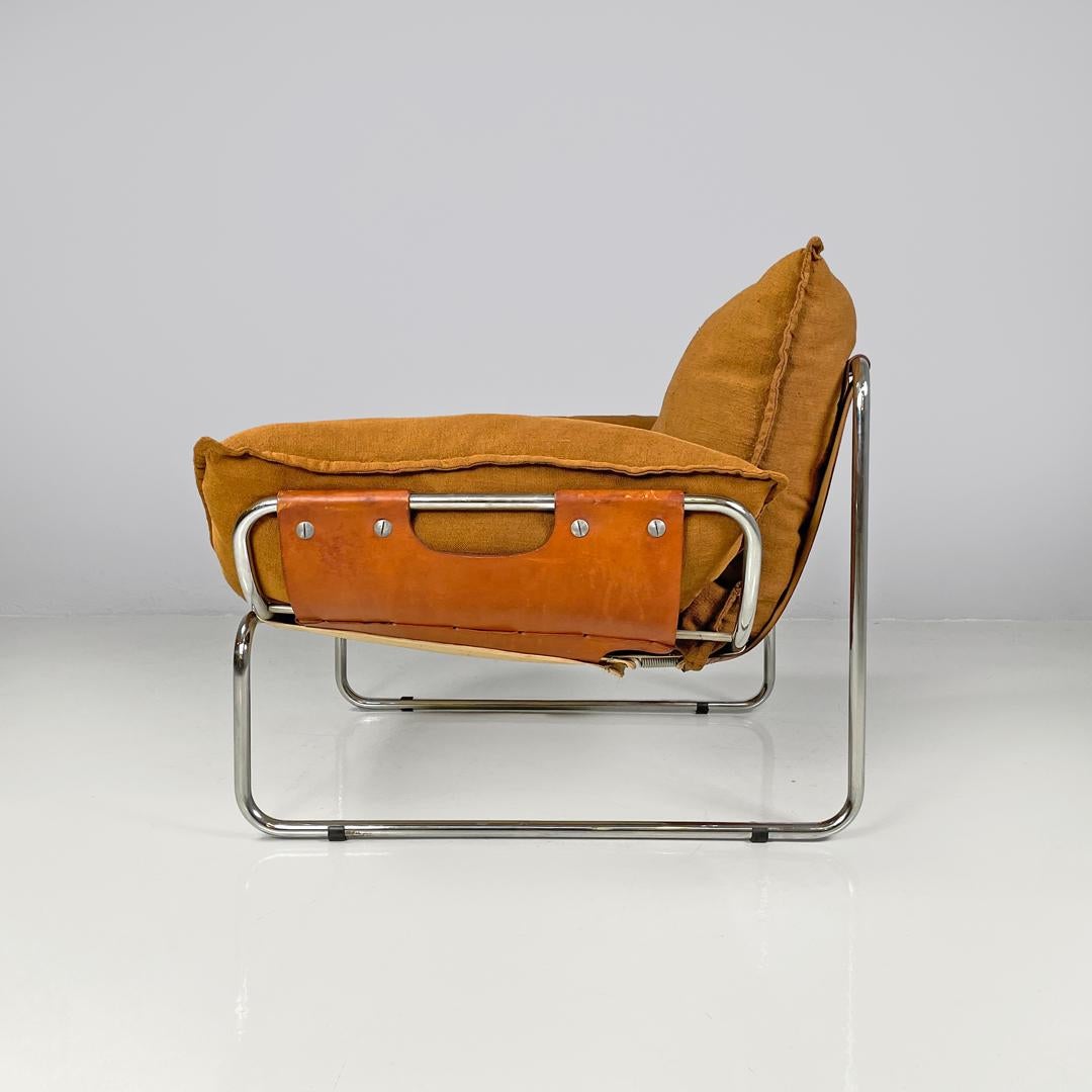 Sillón moderno italiano de tela marrón Compor S 72 de Gero para Mussi, años 70 Italiano en venta