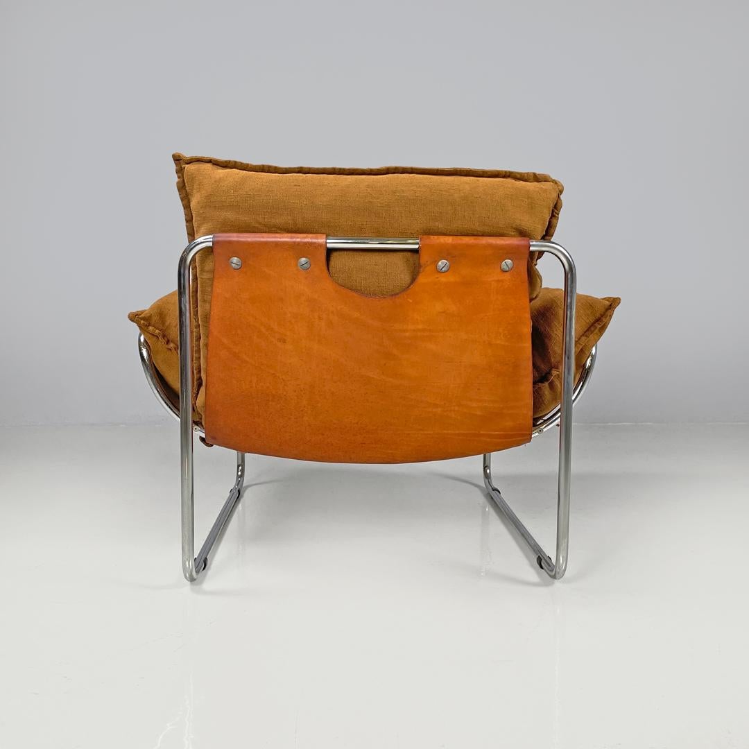 Sillón moderno italiano de tela marrón Compor S 72 de Gero para Mussi, años 70 finales del siglo XX en venta