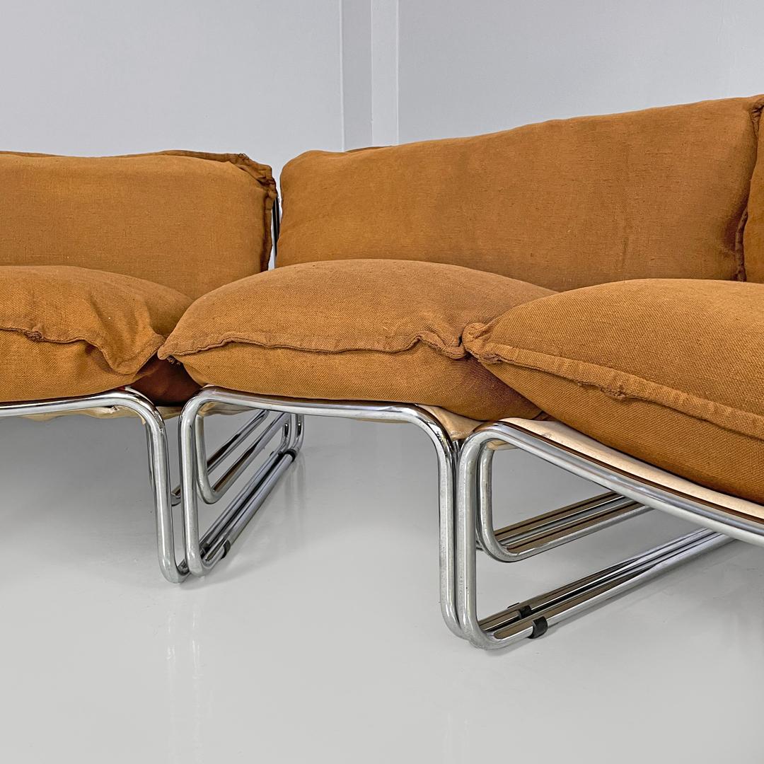 Sofá modular italiano moderno de tela marrón Compor S 72 de Gero para Mussi, años 70 en venta 7