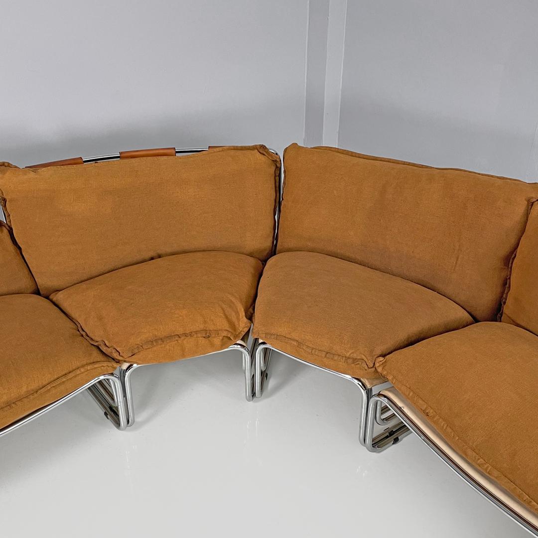 Sofá modular italiano moderno de tela marrón Compor S 72 de Gero para Mussi, años 70 en venta 8